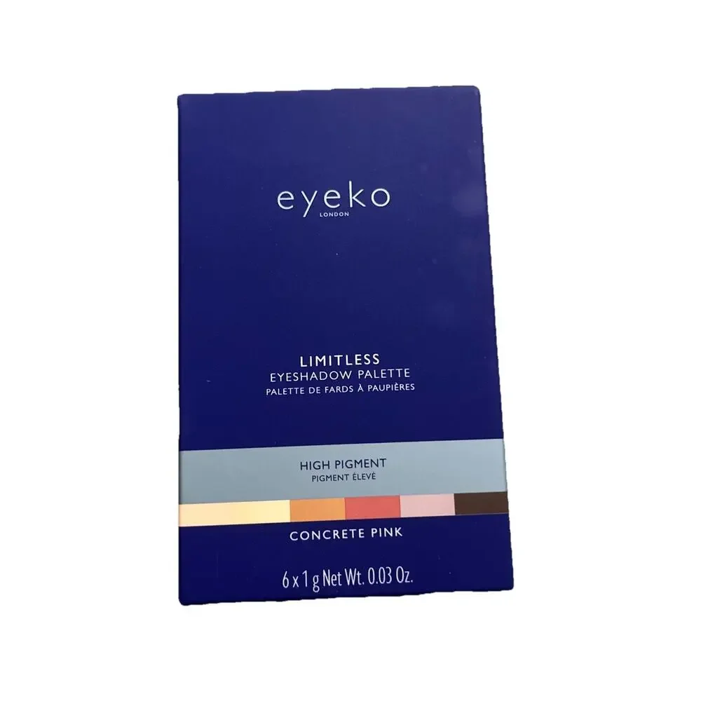 NIB Eyeko Limitless Concrete Pink 6 Shade High Pigment Eye Shadow Palette